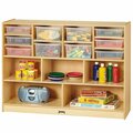 Jonti-Craft storage unit: Baltic Birch 07260JC, 48''x15''x35.5'', mobile with clear trays. 53107260